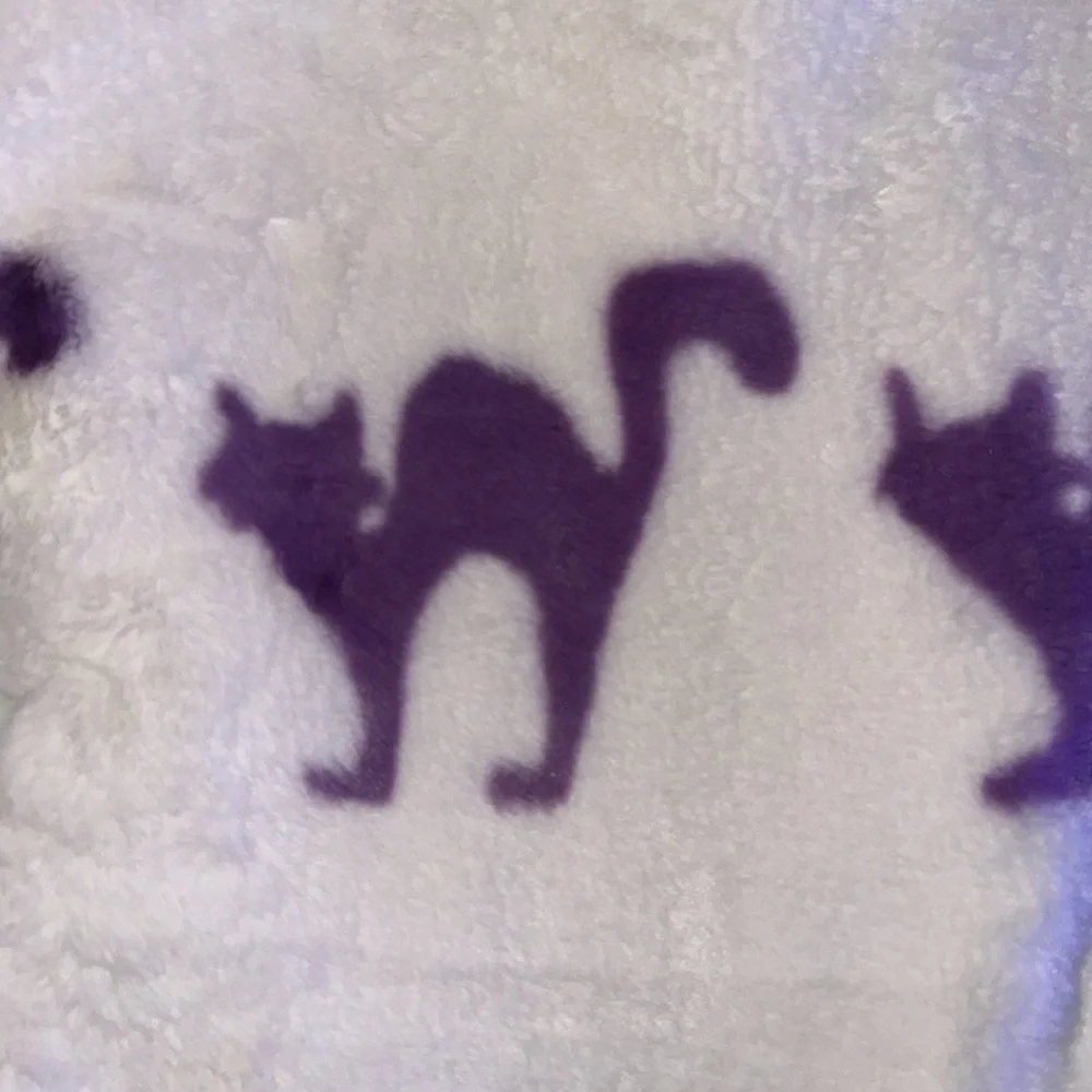 Storehouse Halloween purple Cats Faux Fur Throw Blanket